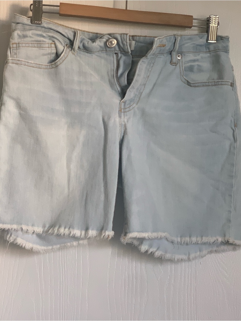 Pale Blue Denim Shorts